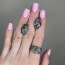 Серьги из белого золота с бриллиантом и сапфиром (Арт.e31238_sr_dn_sm_wg)