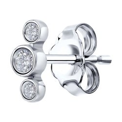 Серьга из серебра с фианитами (Арт.94170399)