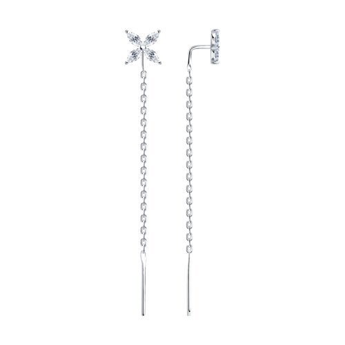 Серьги из серебра с фианитами (Арт.94025995)