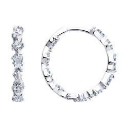 Серьги из серебра с фианитами (Арт.94026499)