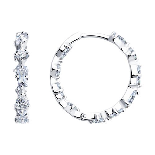 Серьги из серебра с фианитами (Арт.94026499)