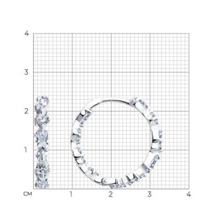 Серьги из серебра с фианитами «Сияние линий» Соколов (арт.94026499)