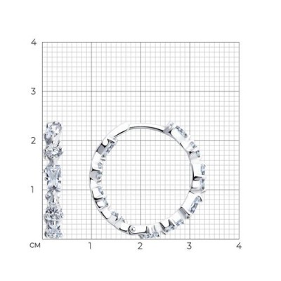 Серьги из серебра с фианитами «Сияние линий» Соколов (арт.94026499)