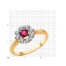Кольцо из комбинированного золота с бриллиантами и рубином (Арт.51-210-01776-3)