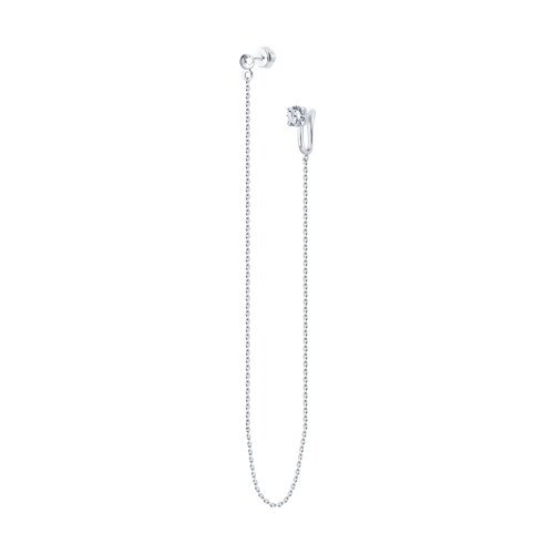Серьга из серебра с фианитом (Арт.94170278)