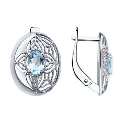 Серьги из серебра с топазами (Арт.94-320-01861-1)