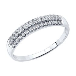 Кольцо из серебра с фианитами (Арт.94011535)