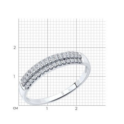 Кольцо из серебра с фианитом «Сияние линий» Соколов (арт.94011535)