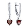 Серьги из серебра с гранатами и фианитами (Арт.92022922)