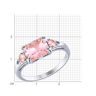 Кольцо из серебра с фианитами «Розовый рассвет» Соколов (арт.9401)