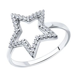 Кольцо из серебра с фианитами (Арт.94013584)