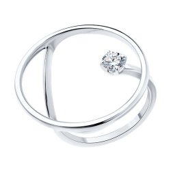Кольцо из серебра с фианитом (Арт.94013795)