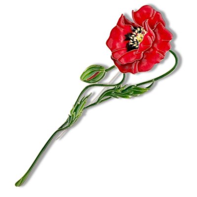 Брошь из серебра Т.Полякова &quot;Мак&quot; (Арт.41543)