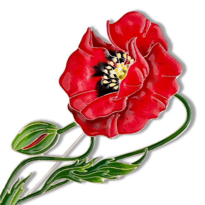 Брошь из серебра Т.Полякова "Мак" (Арт.41543)