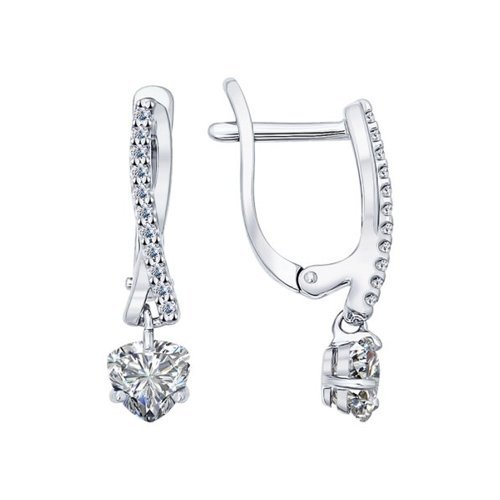 Серьги из серебра с фианитами (Арт.94021948)