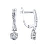 Серьги из серебра с фианитами (Арт.94021948)