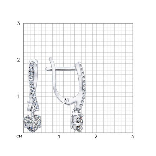 Серьги из серебра с фианитами (Арт.94021948)