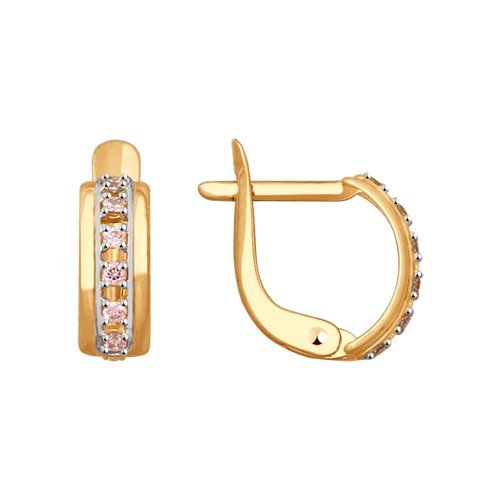 Серьги из золота с фианитами (Арт.027874)