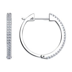 Серьги из серебра с фианитами (Арт.94023586)