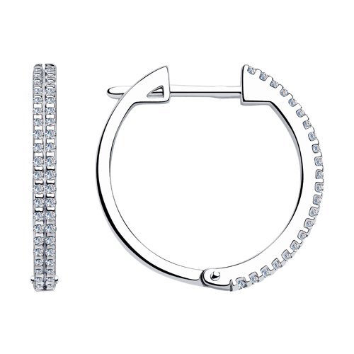 Серьги из серебра с фианитами (Арт.94023586)