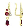 Серьги золотые пробы 585 с рубином (Арт.729247-2)