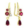 Серьги золотые пробы 585 с рубином (Арт.729247-2)
