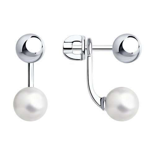 Серьги из серебра с жемчугом (Арт.94024786)