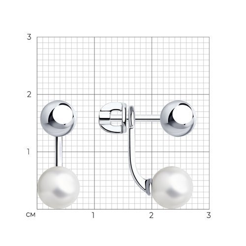 Серьги из серебра с жемчугом (Арт.94024786)