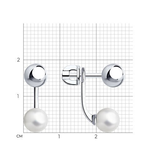 Серьги из серебра с жемчугом (Арт.94024786)