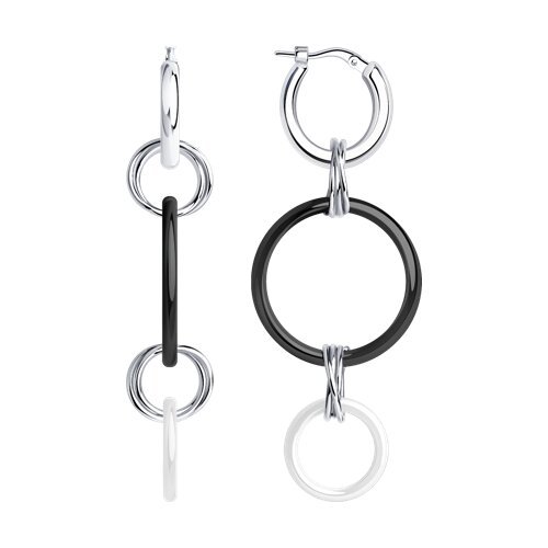 Серьги из серебра с керамическими вставками (Арт.94025050)