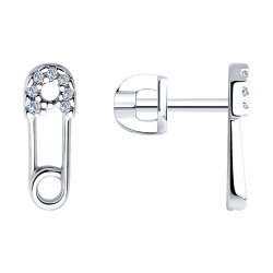 Серьги из серебра с фианитами (Арт.94025954)
