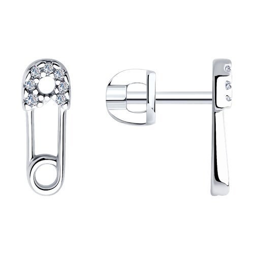 Серьги из серебра с фианитами (Арт.94025954)
