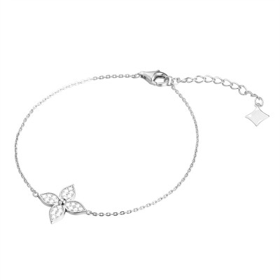 Браслет серебряный с фианитами «Lace Blossom» Fresh Jewelry (арт.CZ-B03840-X-W-X-X-W)
