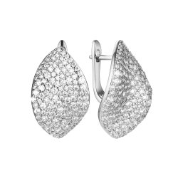 Серьги из серебра с фианитом (Арт.cz-e03221-x-w-x-x-w)