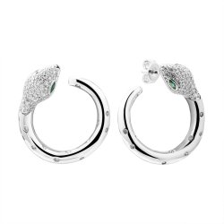 Серьги из серебра с фианитом и шпинелью (Арт.cz-e04948-x-w-em-x-w)