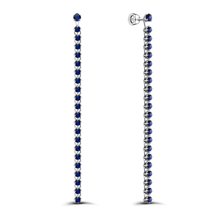 Серьги из золота с сапфиром Русские Самоцветы (Арт.95635)