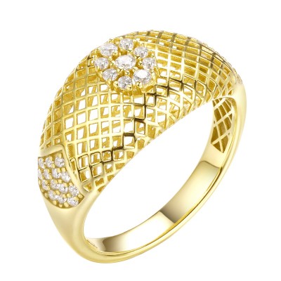 Кольцо серебряное с фианитами «Gaudi Shine» Fresh Jewelry (арт.FA-R03215-X-L-W-X-W)