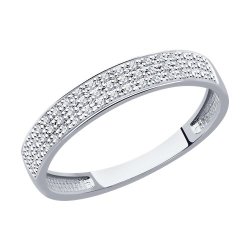 Кольцо из белого золота с бриллиантами (Арт.1012330-3)