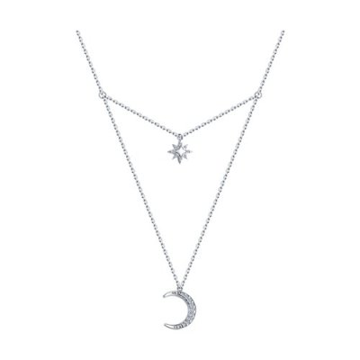 Колье из серебра с фианитами «Лунный Орбита» Соколов (арт.94070345)