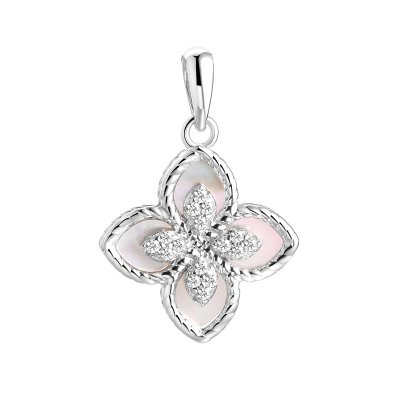 Кулон из серебра с жемчугом и фианитом (Арт.pi-p03994-x-w-pn-x-w)