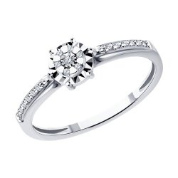 Кольцо из белого золота с бриллиантами (Арт.1012548-3)