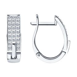 Серьги из белого золота с бриллиантами (Арт.1021466)