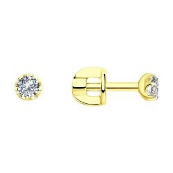Серьги из желтого золота с бриллиантами (Арт.1021748-2)