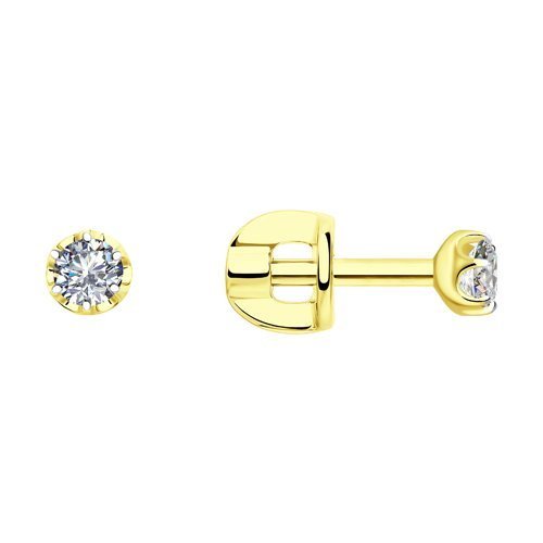 Серьги из желтого золота с бриллиантами (Арт.1021748-2)