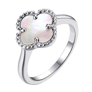 Кольцо с жемчугом «Lucky Clover» из серебра 925 Fresh Jewelry (арт.TC-R01968-X-W-PN-X-X)