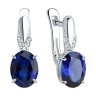 Серьги из серебра с корундами и фианитами (Арт.88020002)
