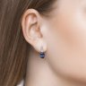 Серьги из серебра с корундами и фианитами (Арт.88020002)