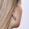 Серьги из серебра с корундами и фианитами (Арт.88020002)