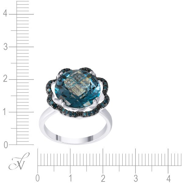 Кольцо из белого золота с бриллиантом и топазом (Арт.mr36561p-6_ko_dl_lt_wg)