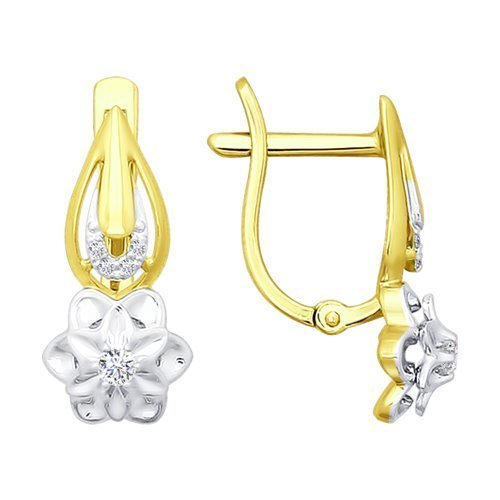 Серьги из желтого золота с бриллиантами (Арт.1020882-2)